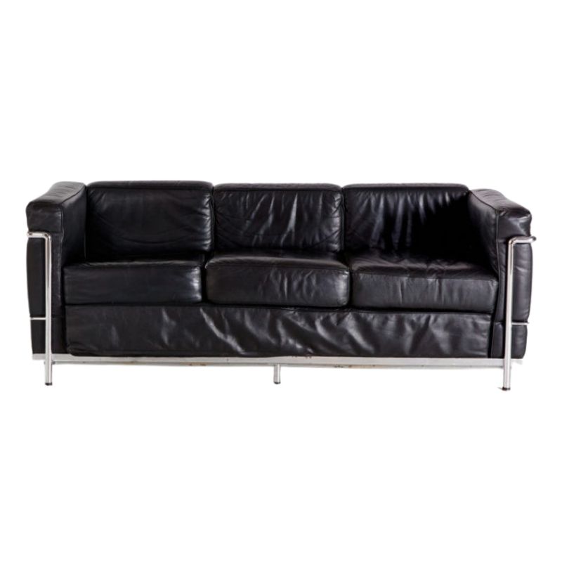 Three-seater leather sofa